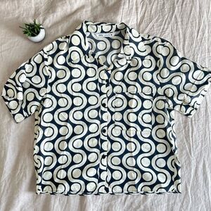 Zara button down print shirt